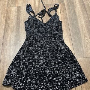 Navy Blue and white polka dot dress